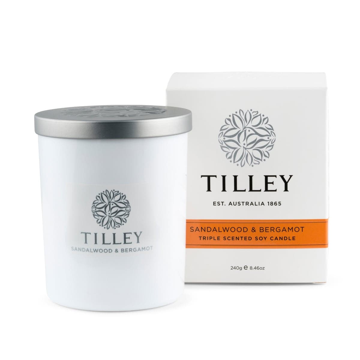 Tilley Scented Soy Candle Sandalwood & Bergamot 240g