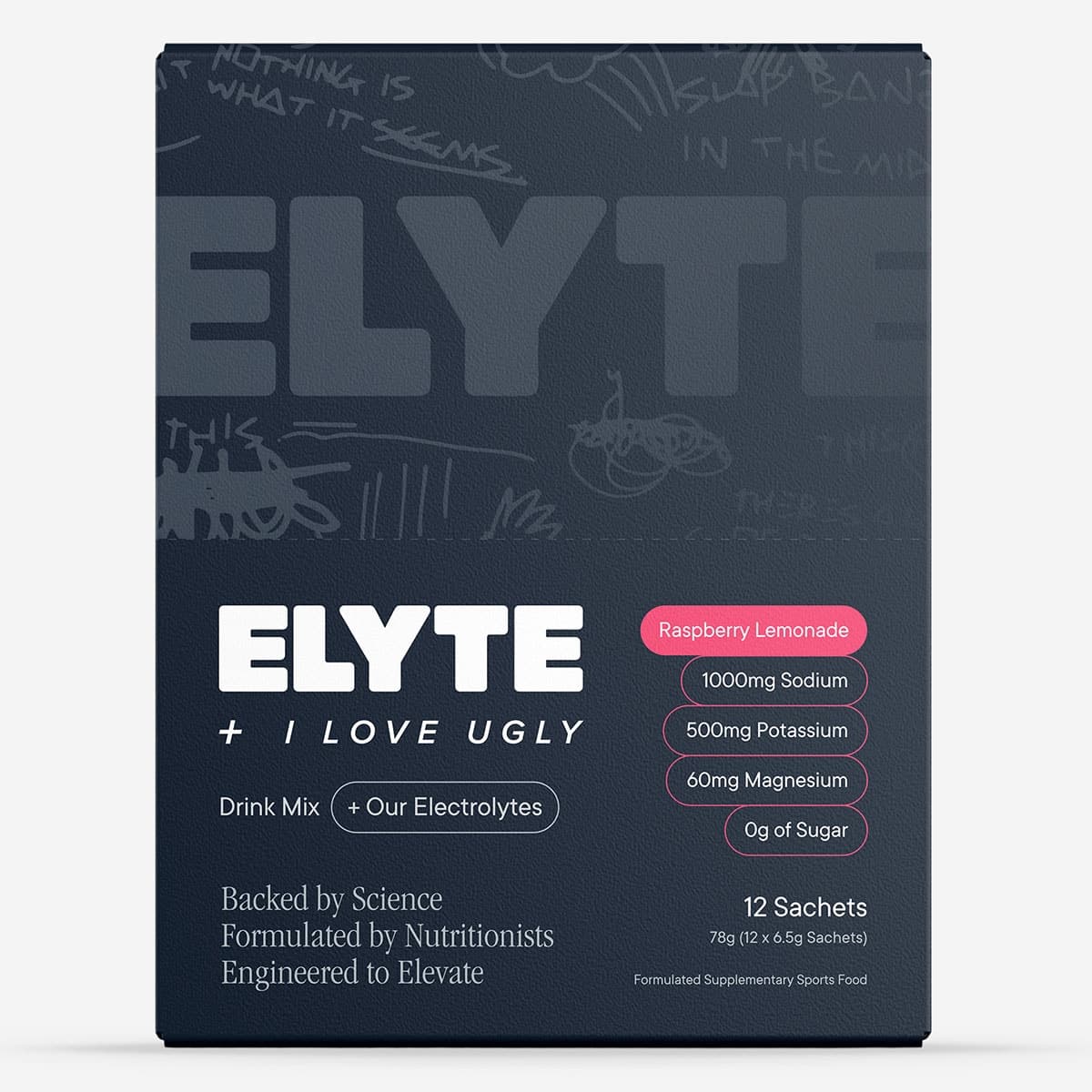 Elyte Hydration Powder Electrolyte Drink Raspberry Lemonade 12 Pack