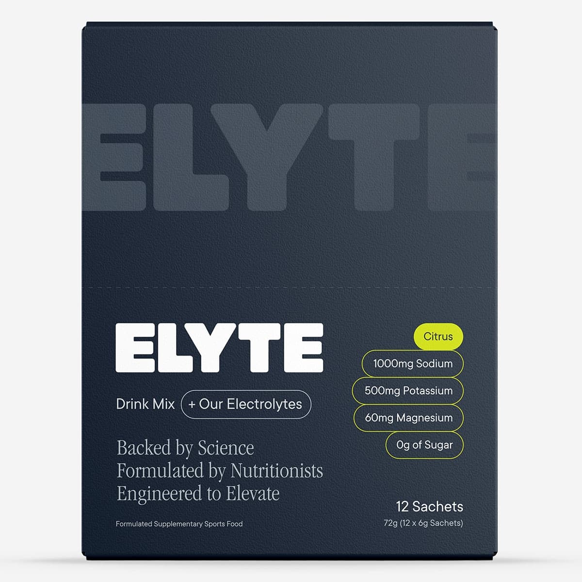 Elyte Hydration Powder Electrolyte Drink Citrus 12 Pack
