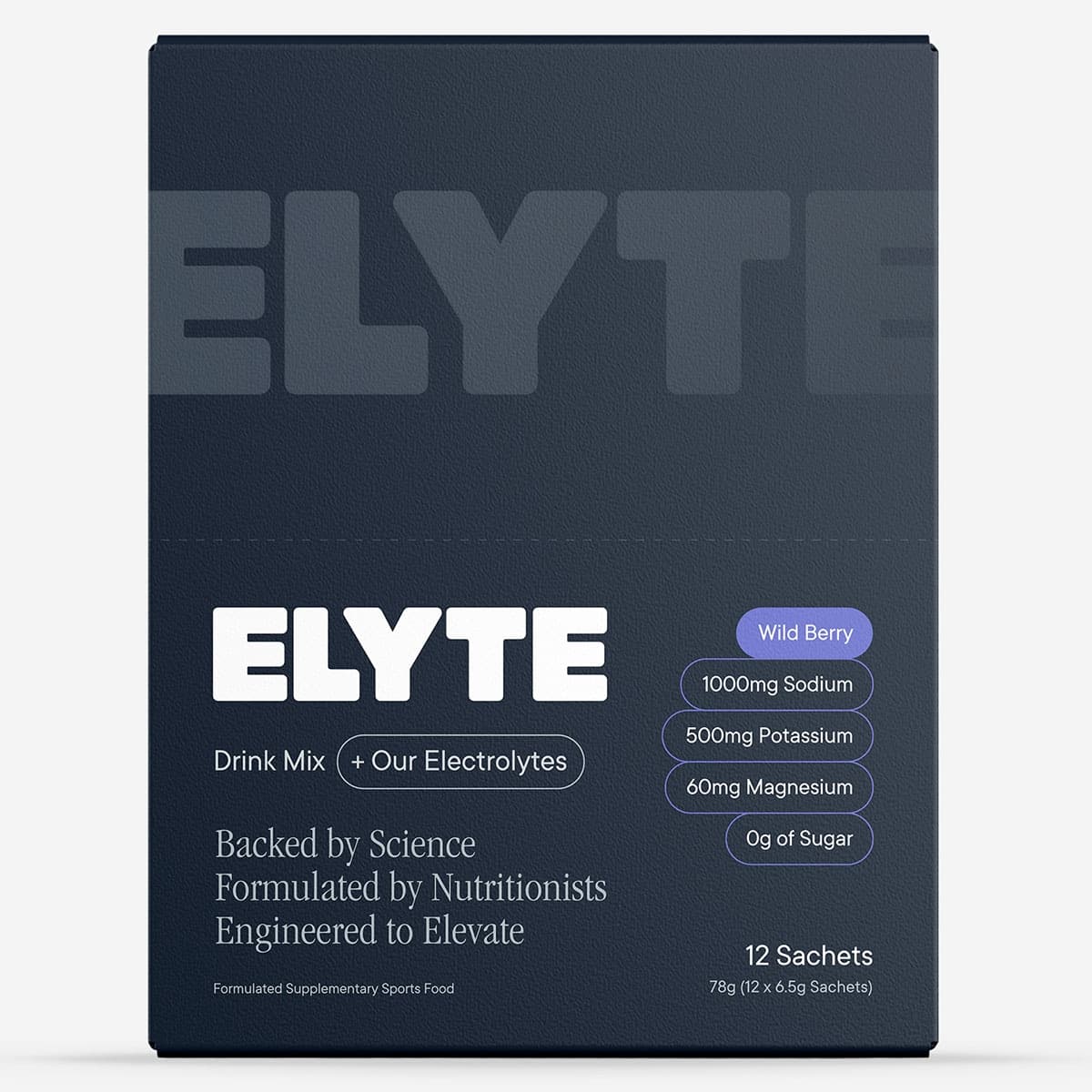 Elyte Hydration Powder Electrolyte Drink Wildberry 12 Pack