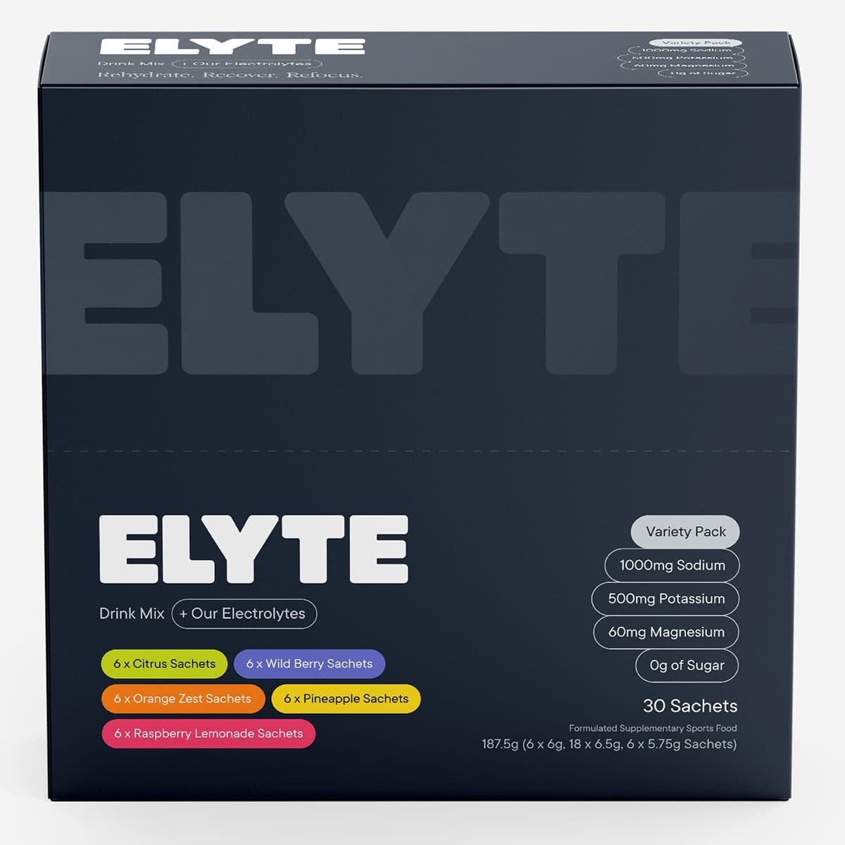 Elyte Hydration Powder Electrolyte Drink Variety 30 Pack