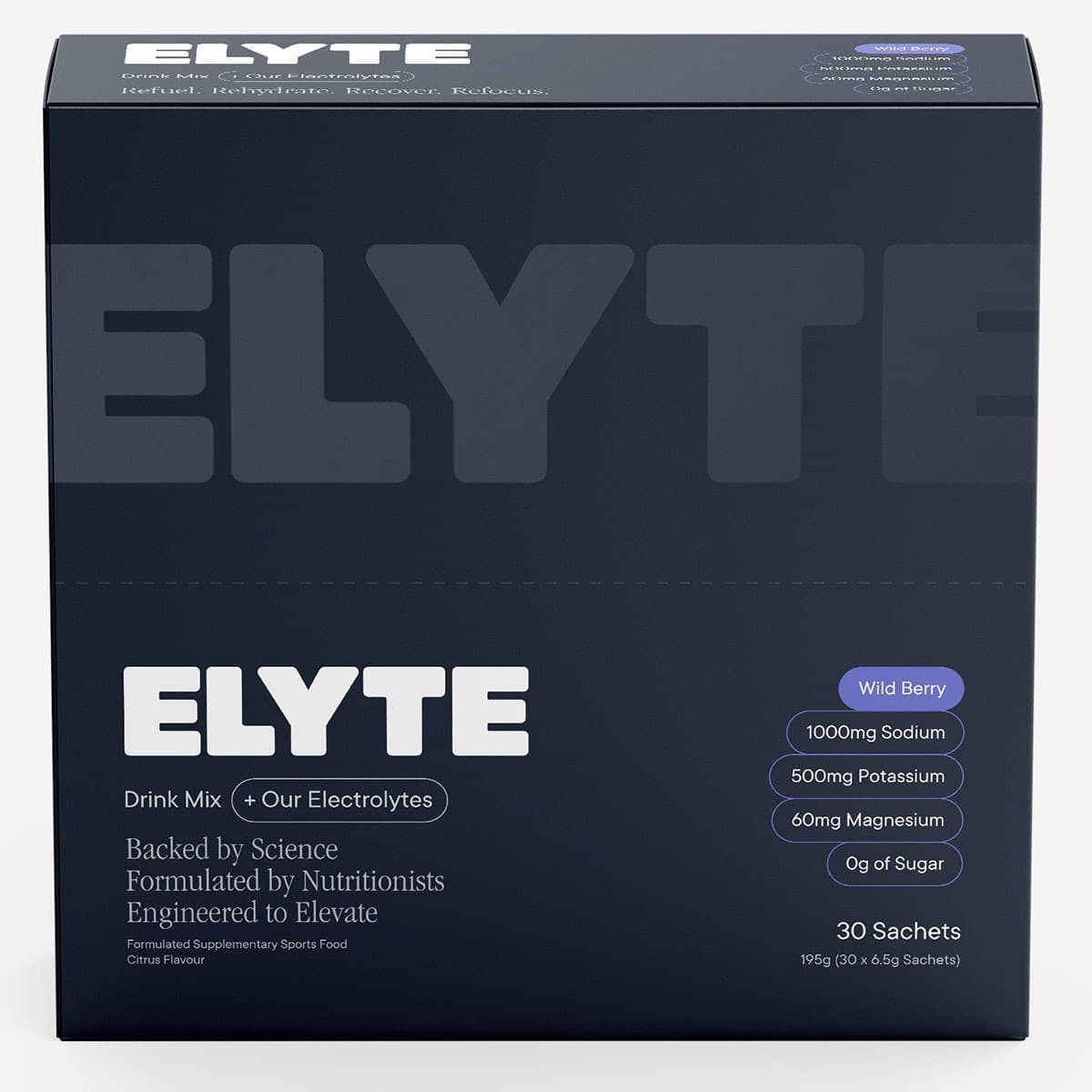 Elyte Hydration Powder Electrolyte Drink Wildberry 30 Pack