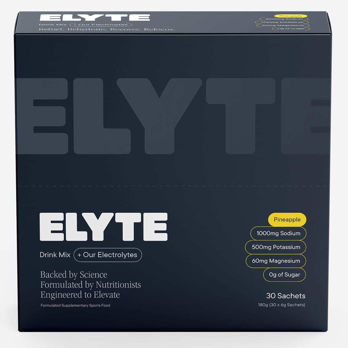 Elyte Hydration Powder Electrolyte Drink Pineapple 30 Pack