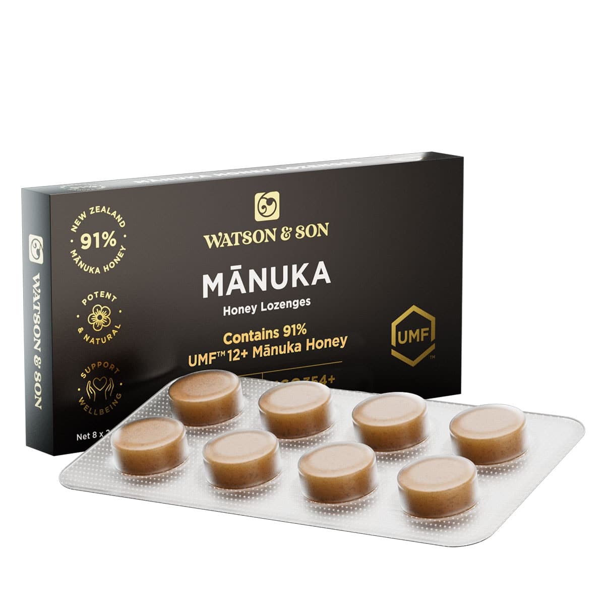 Watson & Son Manuka Honey with Lemon UMF 12+/MGO 354+ Lozenges 8 x 2.8g