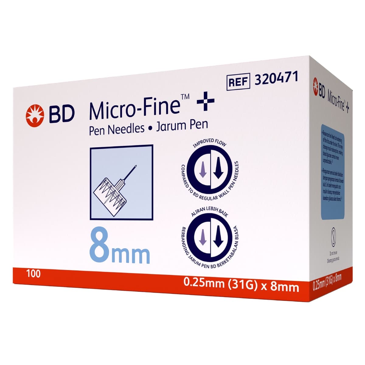 BD Microfine+ Pen Needles 31G x 8mm 100 Needles