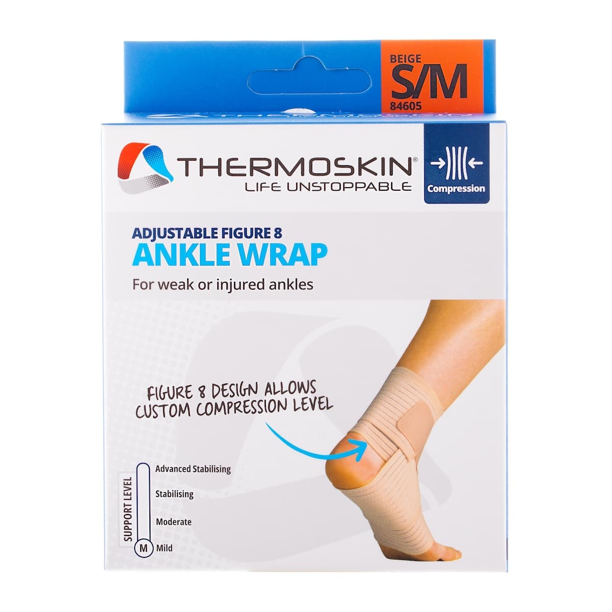 Thermoskin Adjustable Figure 8 Ankle Wrap S/M