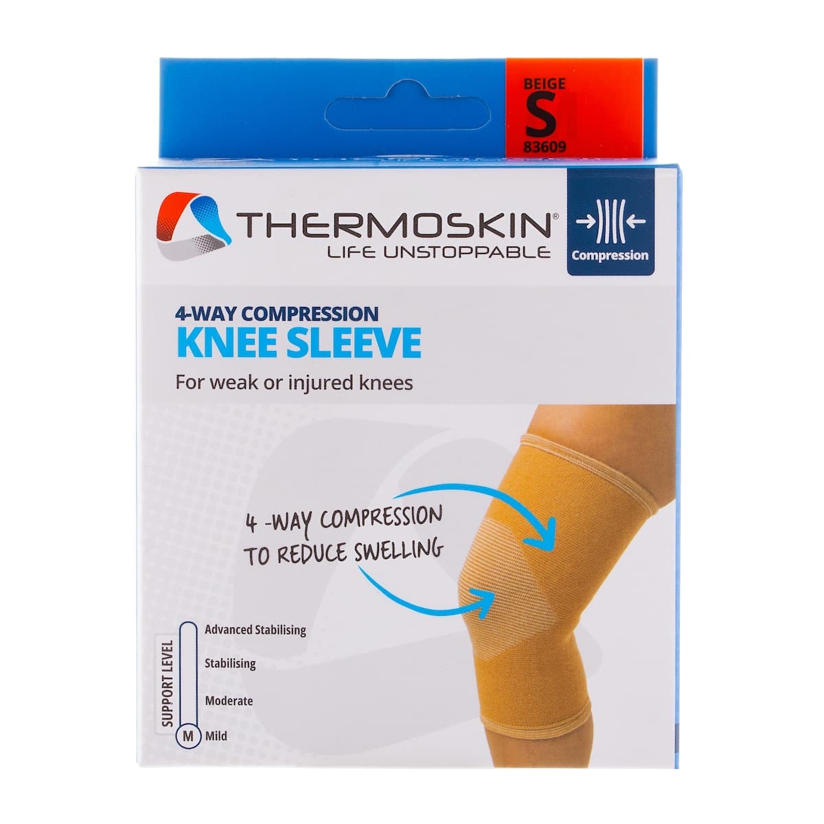 Thermoskin 4-Way Elastic Support Knee Sleeve S