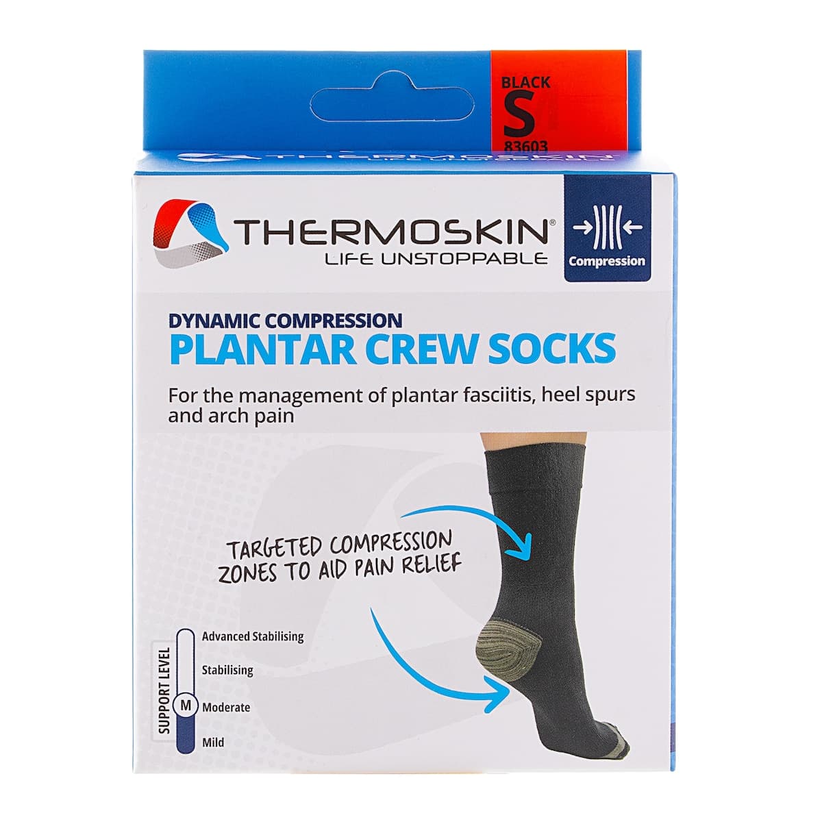 Thermoskin Plantar FXT Compression Crew Socks S