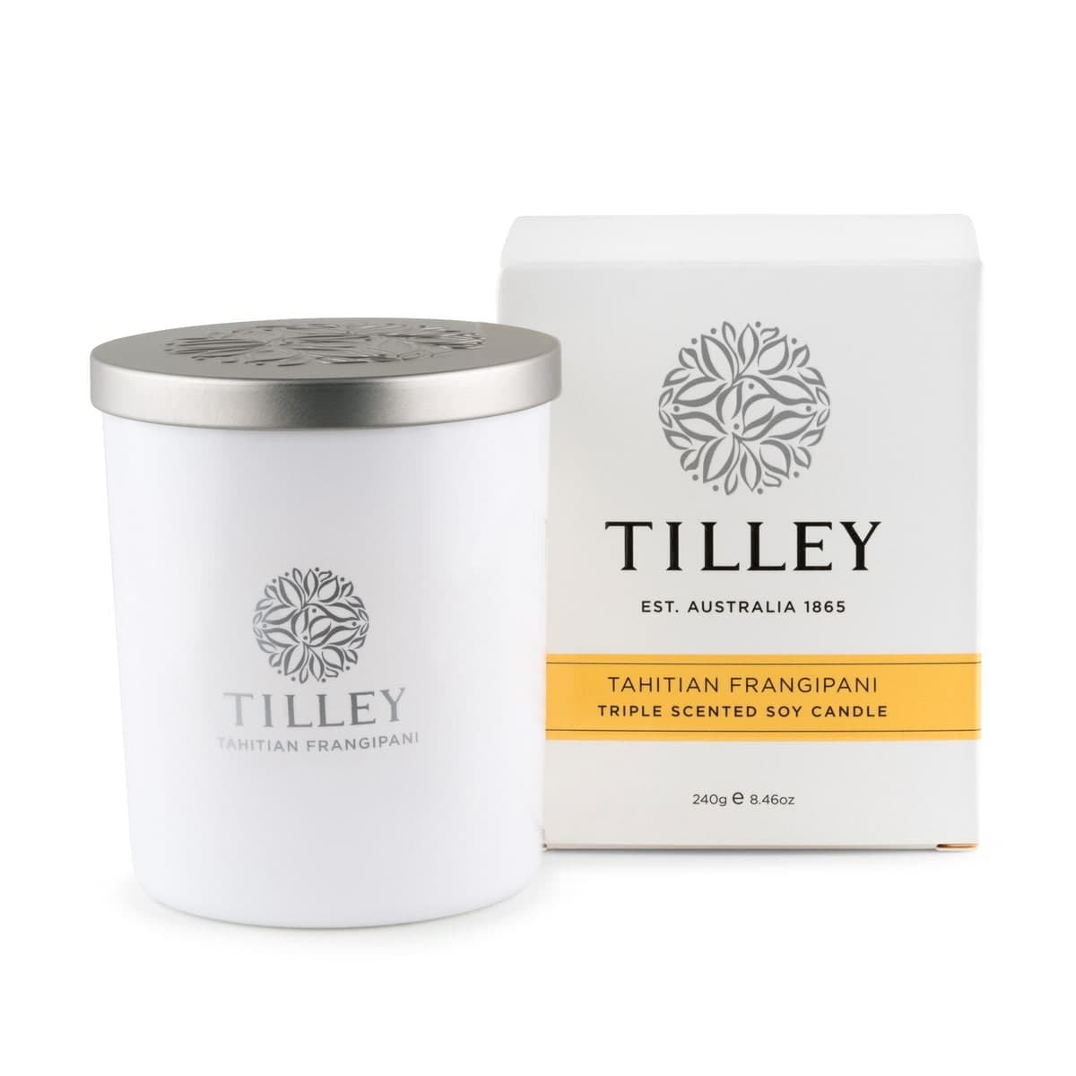 Tilley Scented Soy Candle Tahitian Frangipani 240g