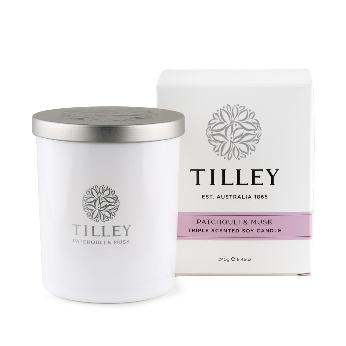 Tilley Scented Soy Candle Patchouli & Musk 240g