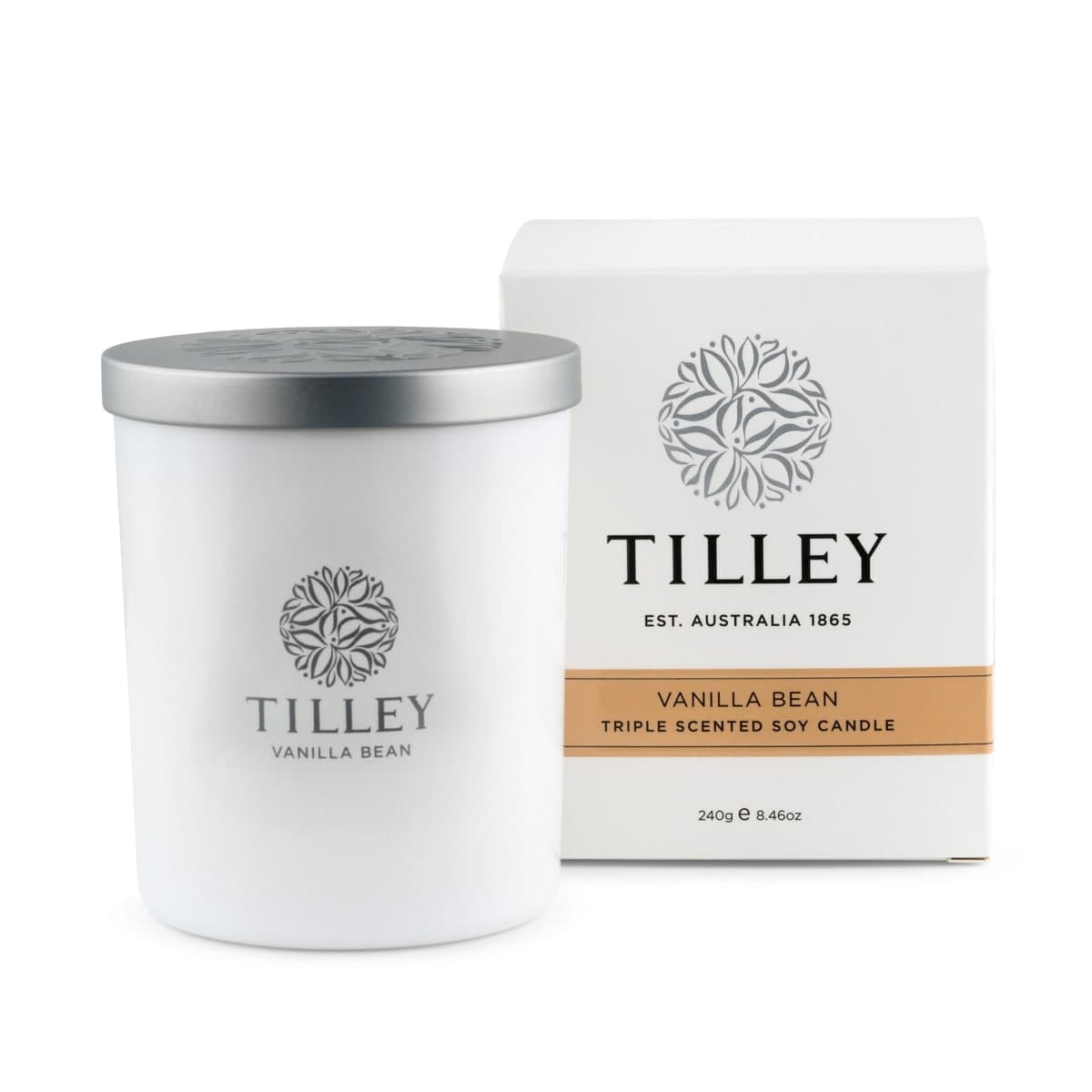 Tilley Scented Soy Candle Vanilla Bean 240g