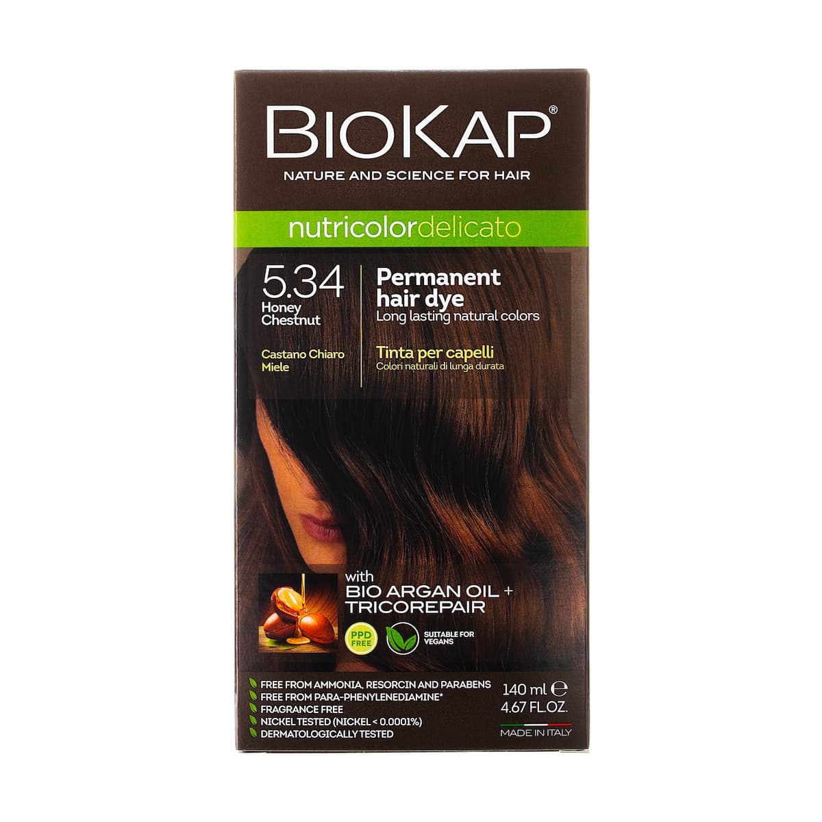 Biokap Nutricolor Delicato 5.34 Honey Chestnut 140ml