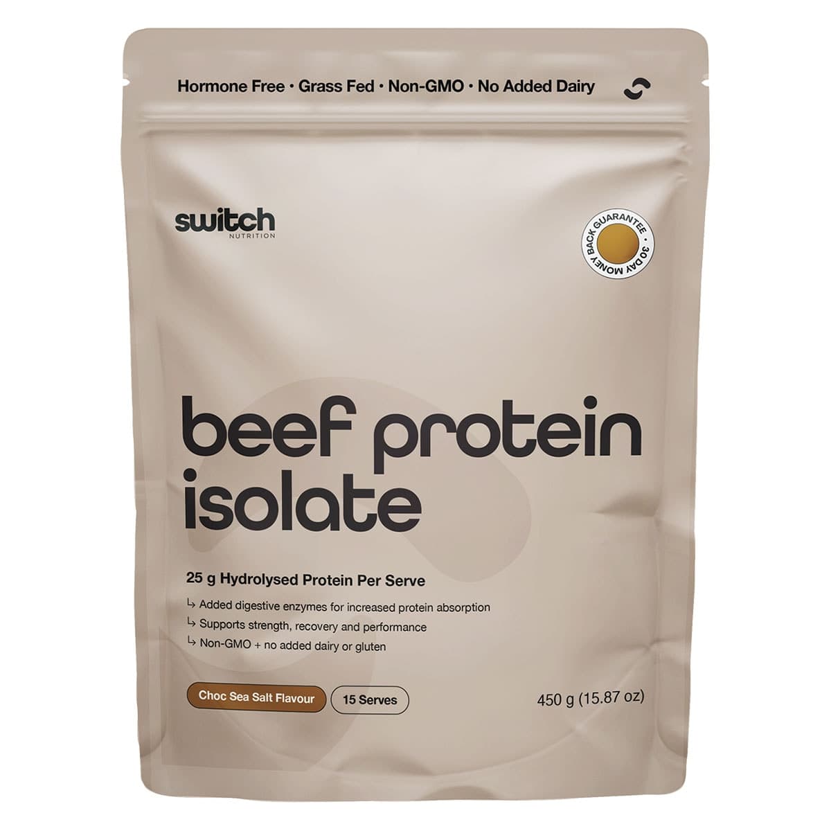 Switch Nutrition Beef Protein Isolate Chocolate Sea Salt 450g