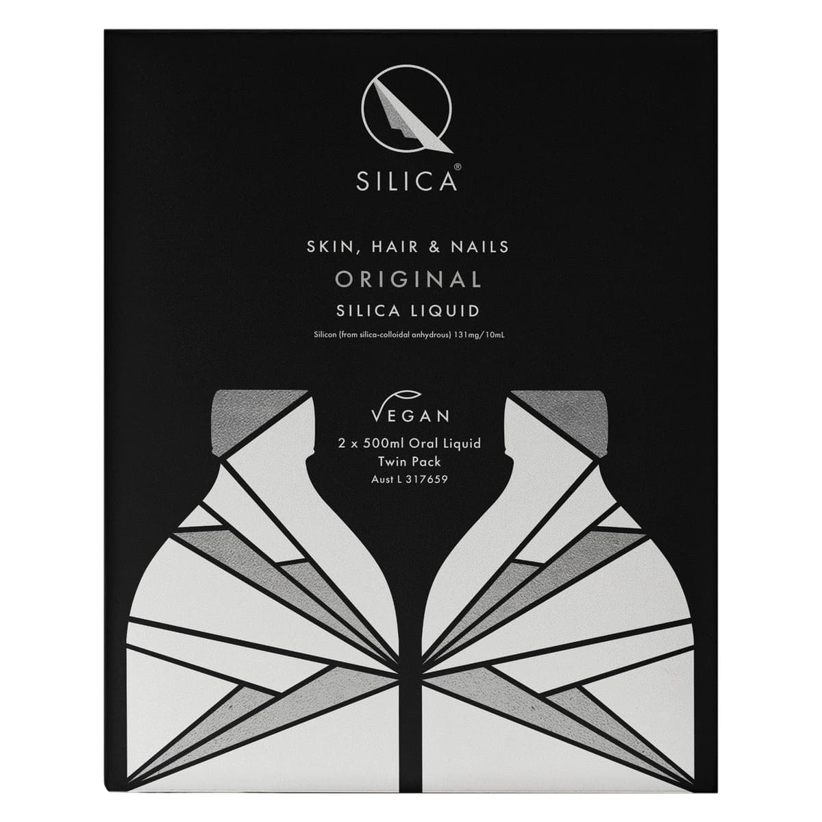 Qsilica Skin Hair & Nails Original Silica Liquid 500ml x 2 Pack