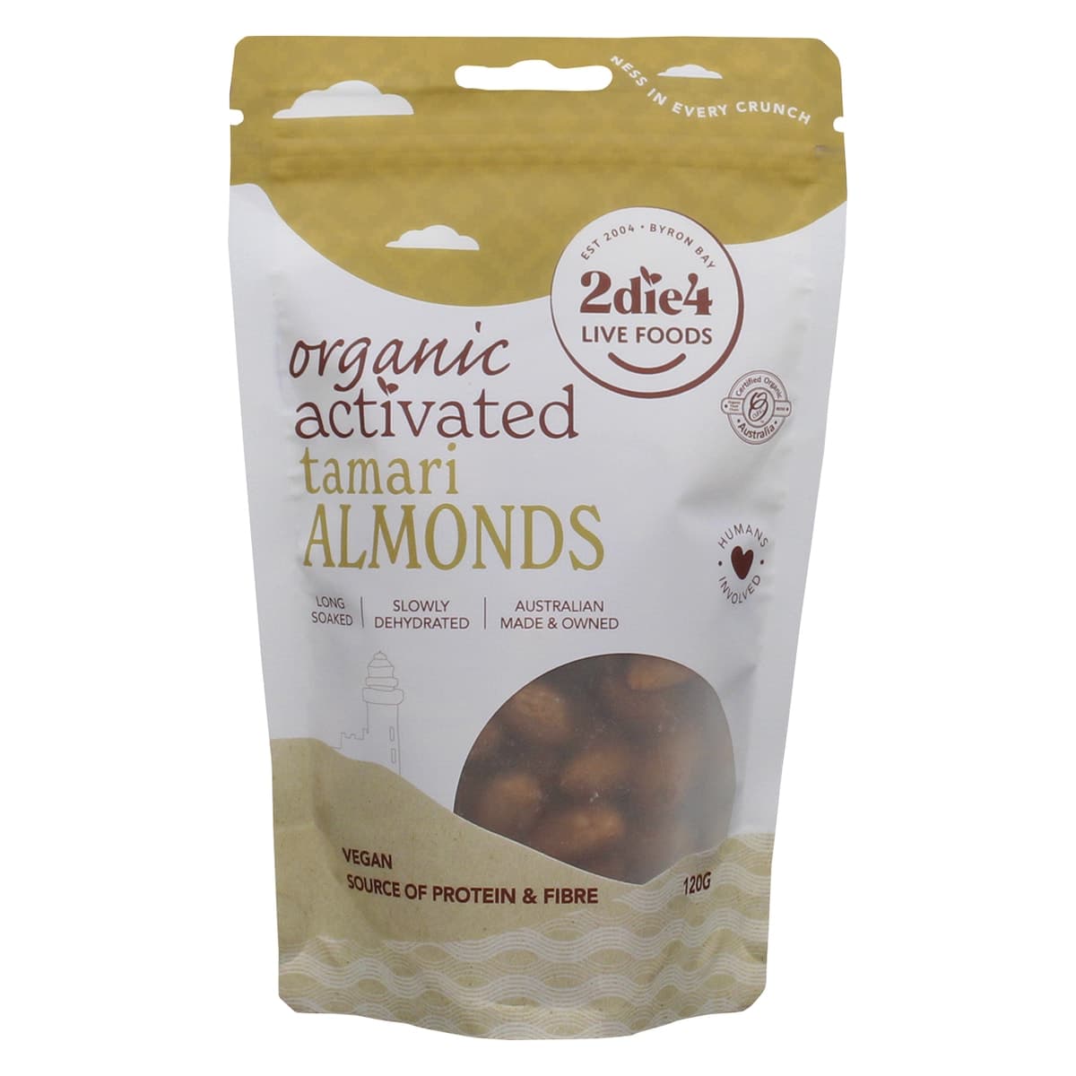 2Die4 Live Foods Organic Activated Vegan Tamari Almonds 120g