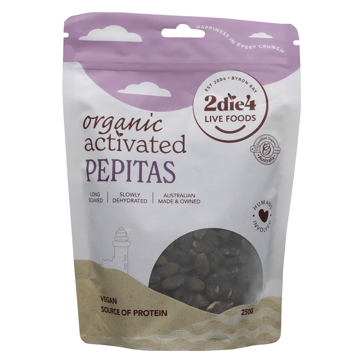 2Die4 Live Foods Organic Activated Vegan Pepitas 250g
