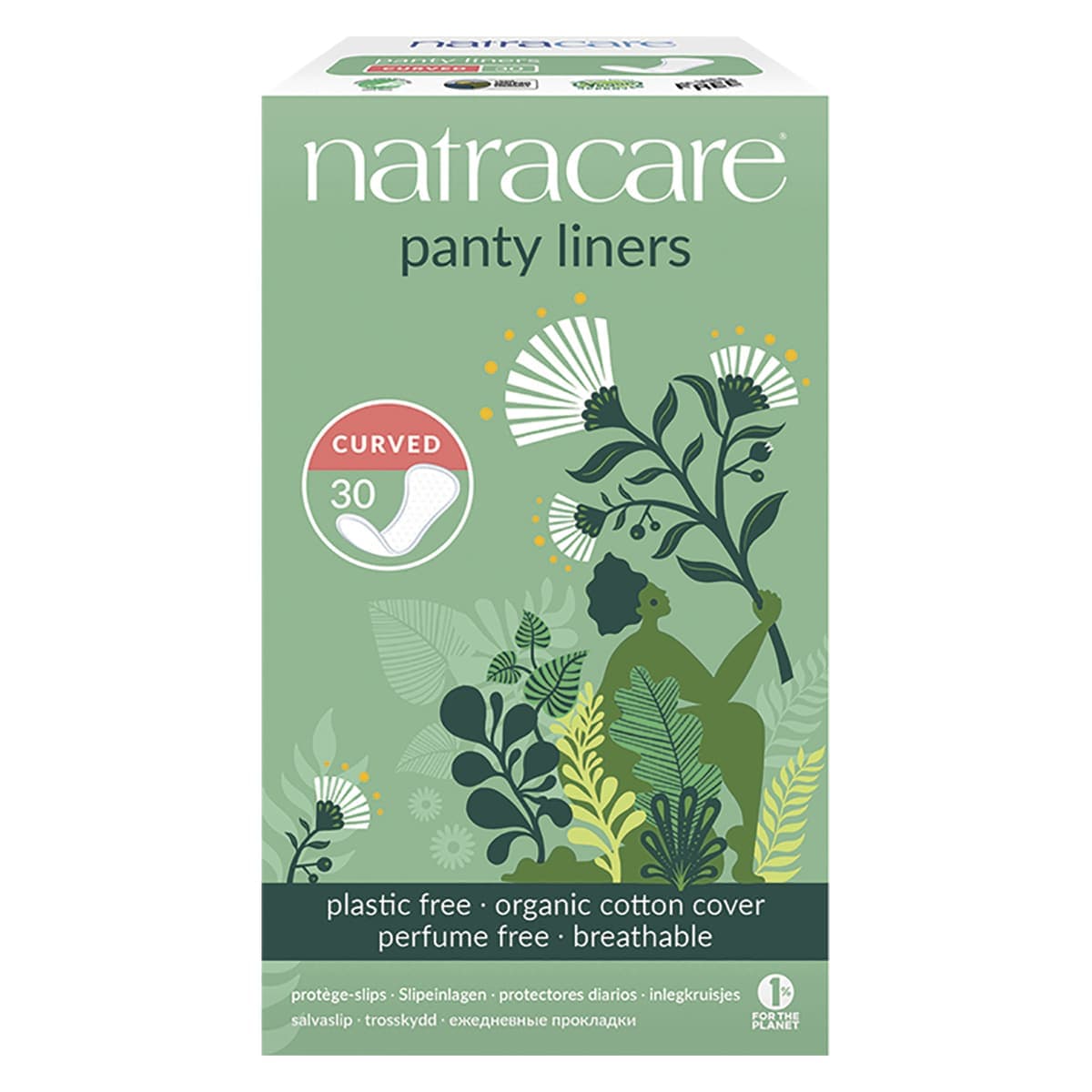 Natracare Panty Liners Curved 30 Pack