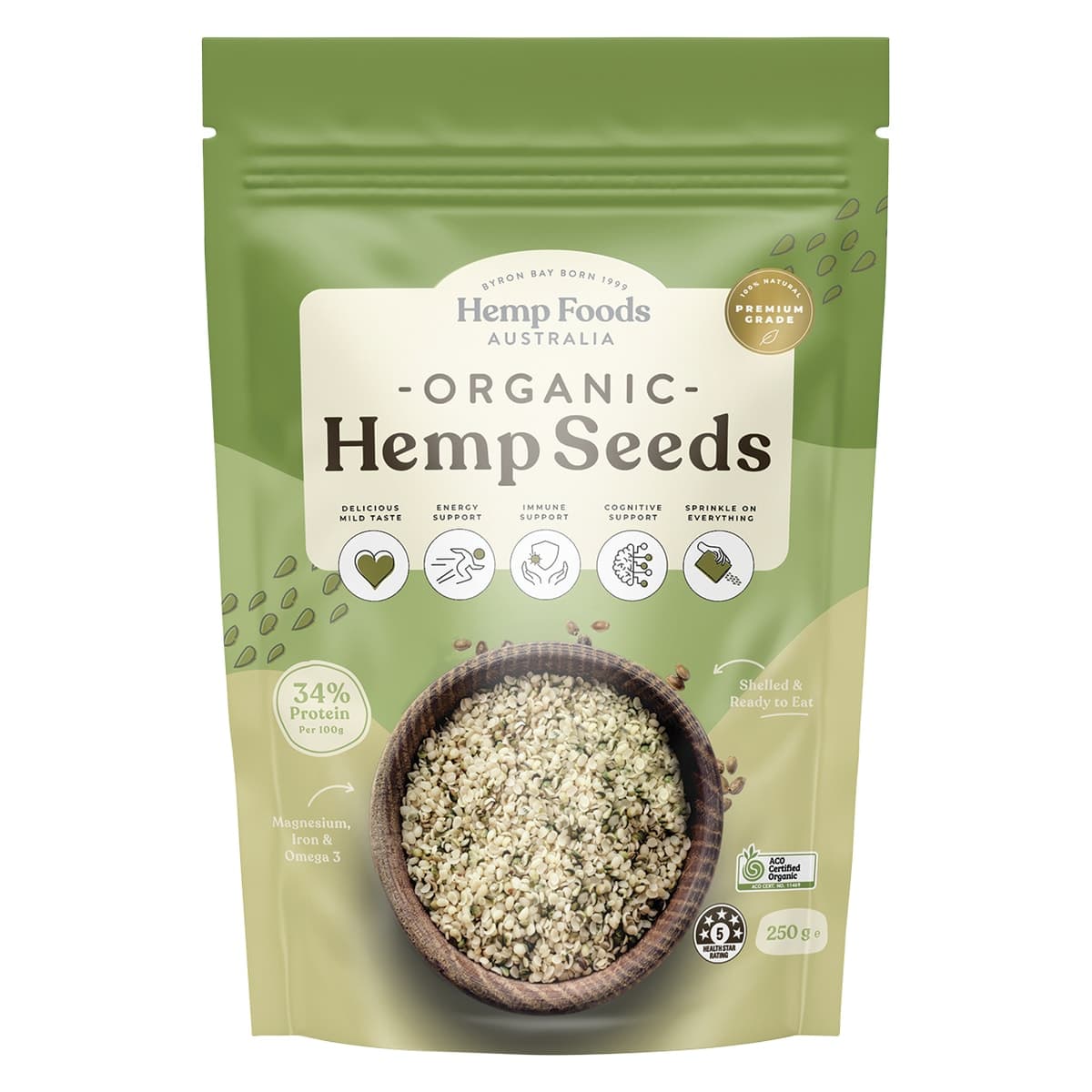 Hemp Foods Australia Organic Hulled Hemp Seeds 250g