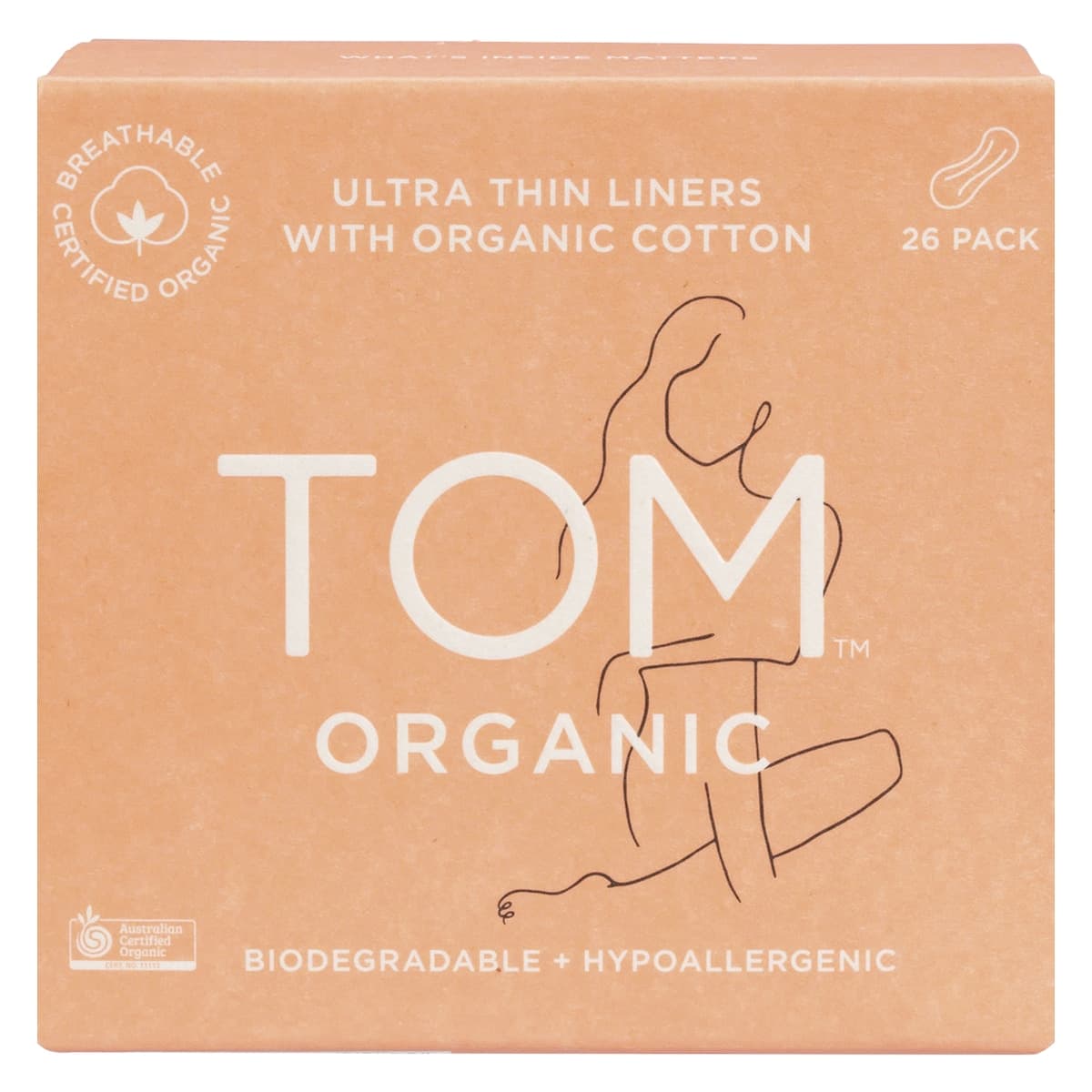 Tom Organic Cotton Ultra Thin Liners 26 Pack