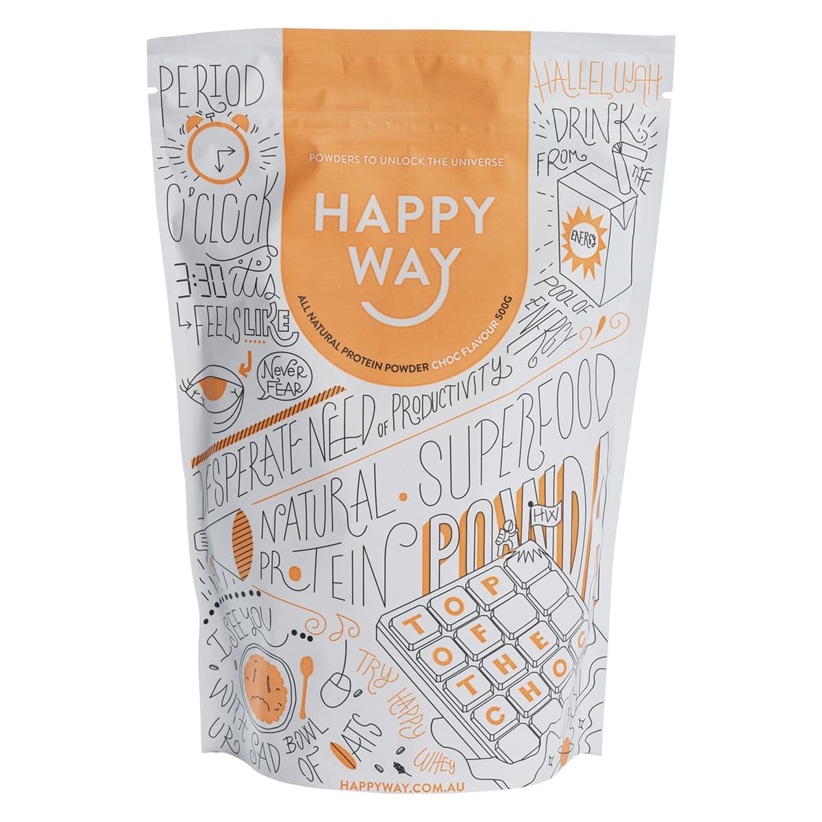 Happy Way Whey Protein Powder Chocolate 500g