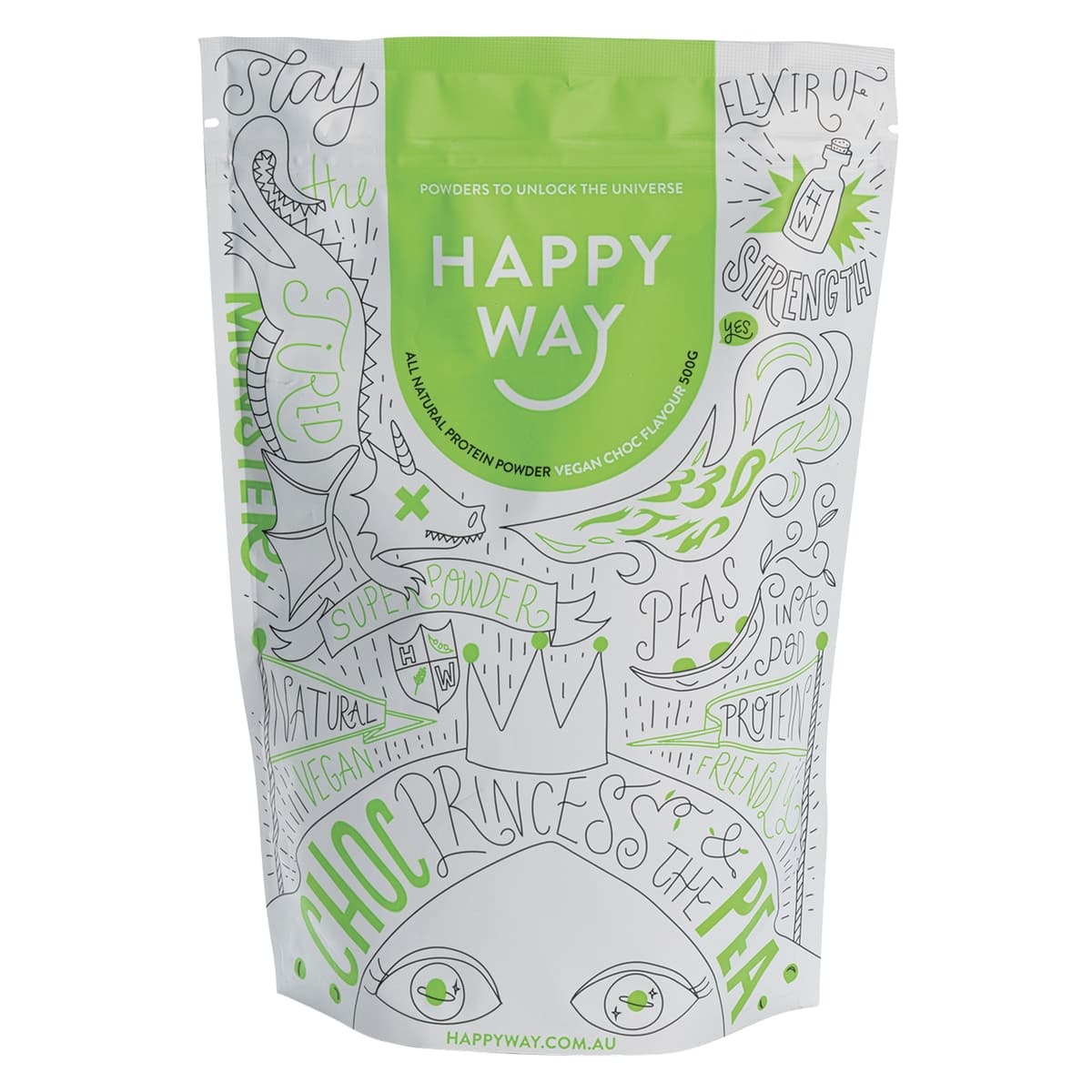 Happy Way Pea Protein Powder Chocolate 500g
