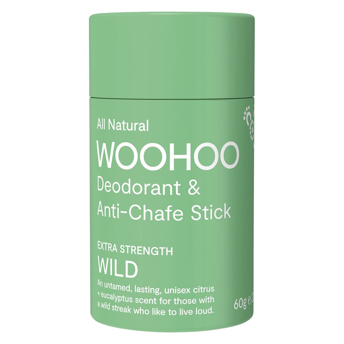 Woohoo Body Deodorant & Anti-Chafe Stick Wild - Extra Strength 60g