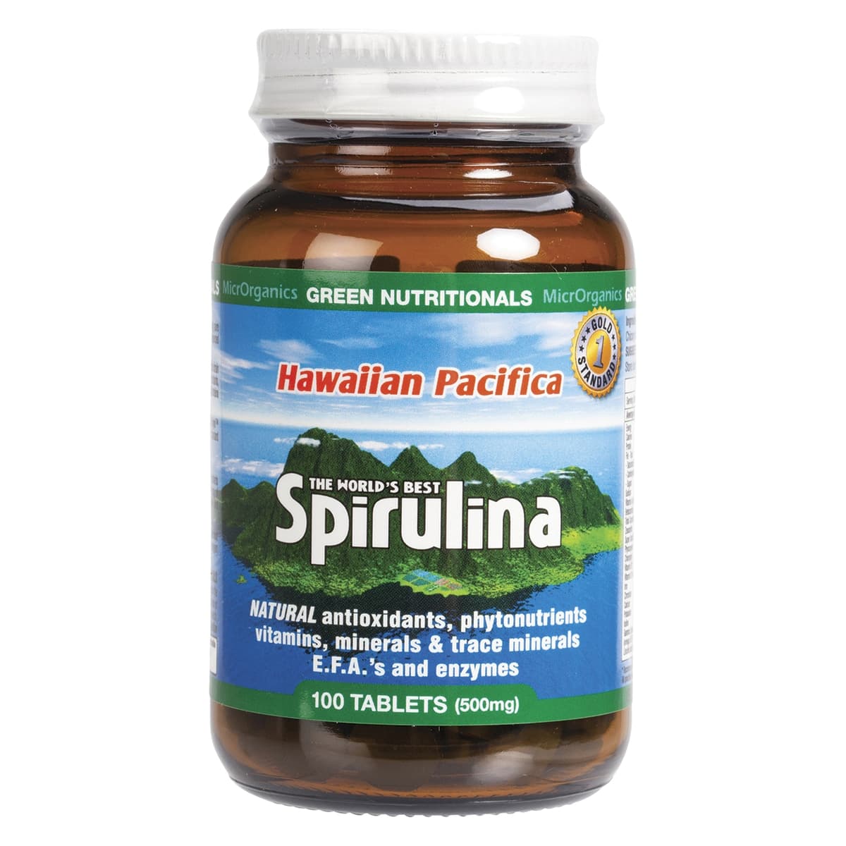 Green Nutritionals Hawaiian Pacifica Spirulina 100 Tablets