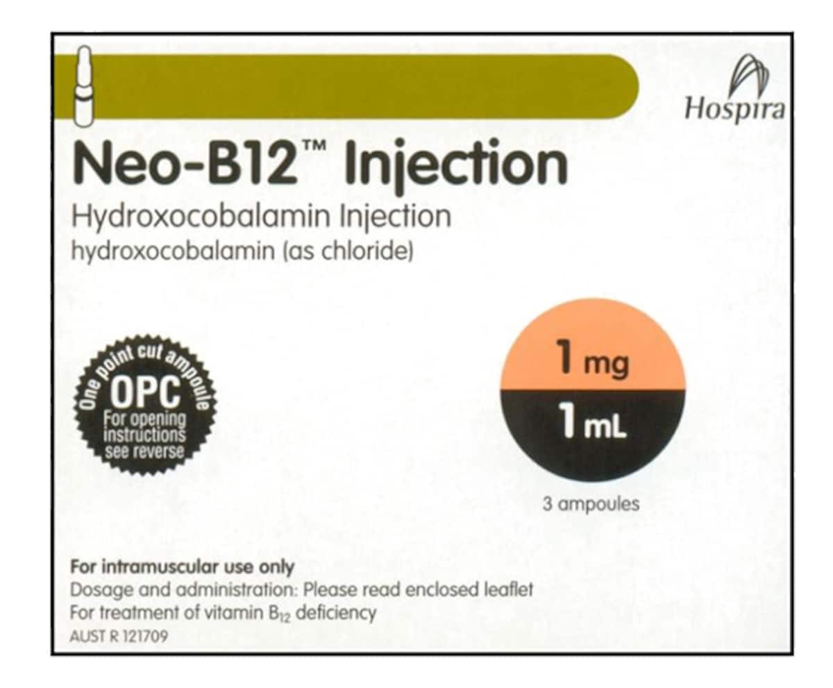 Neo-B12 Injection 1000mcg/ml Hydroxocobalamin 3 Ampoules