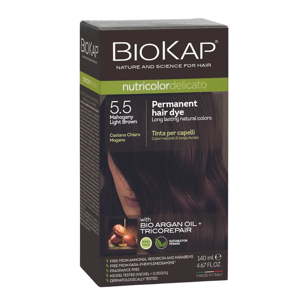 Biokap Nutricolor Delicato 5.5 Mahogany Light Brown 140ml