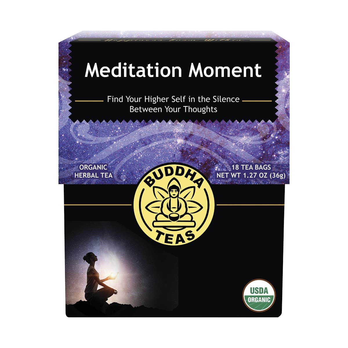 Buddha Teas Organic Herbal Tea Bags Meditation Moment 18 Pack