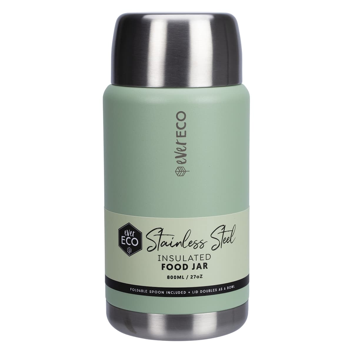 Ever Eco Insulated Stainless Steel Food Jar Sage 800ml