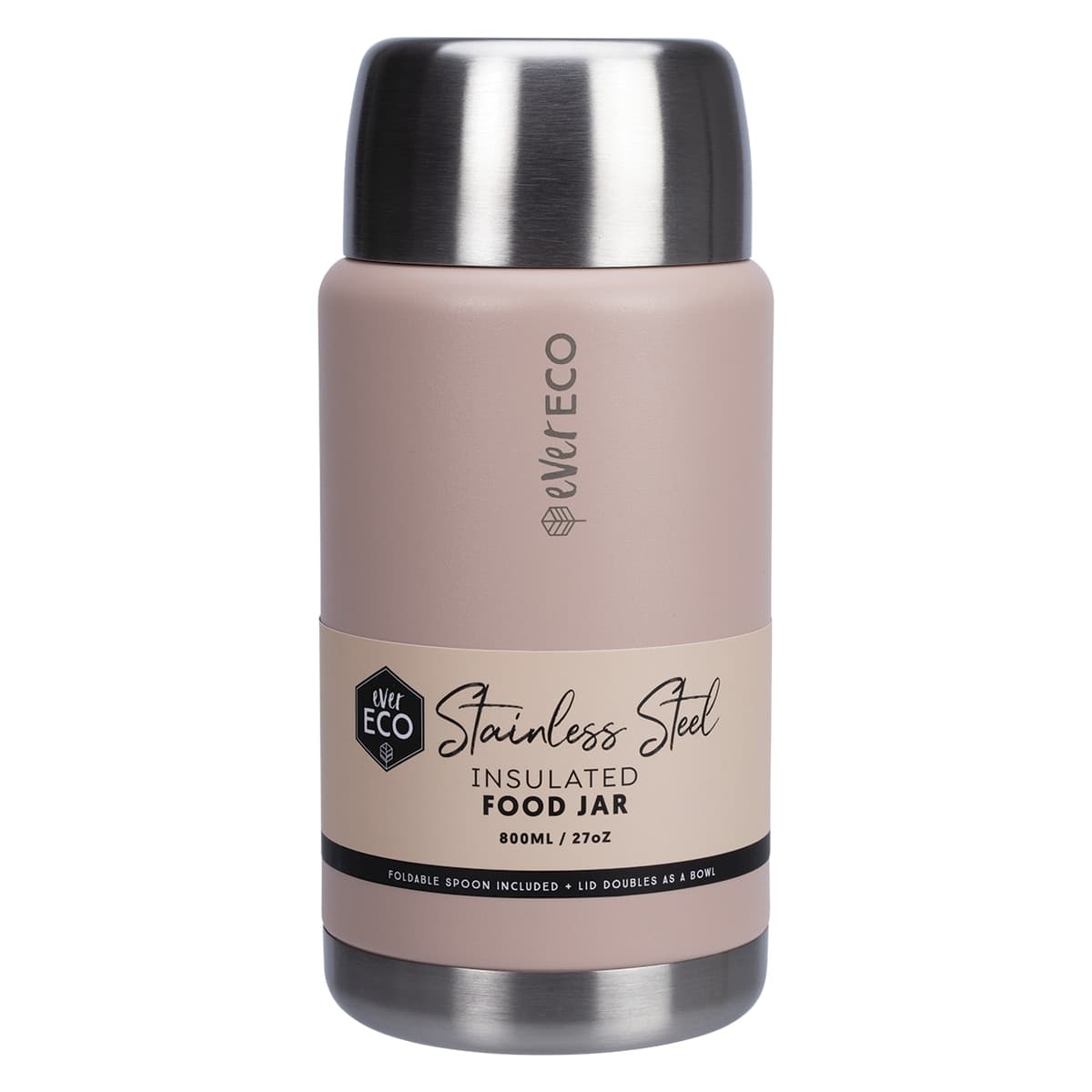 Ever Eco Insulated Stainless Steel Food Jar Rose 800ml