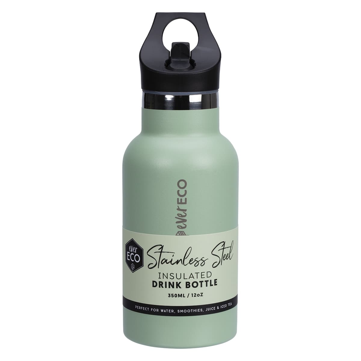 Ever Eco Insulated Stainless Steel Bottle Sage Sip Lid 350ml