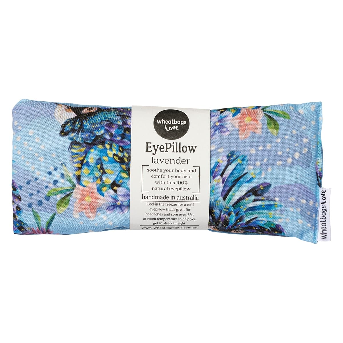 Wheatbags Love Eyepillow Blue Cockatoo (Lavender Scented)