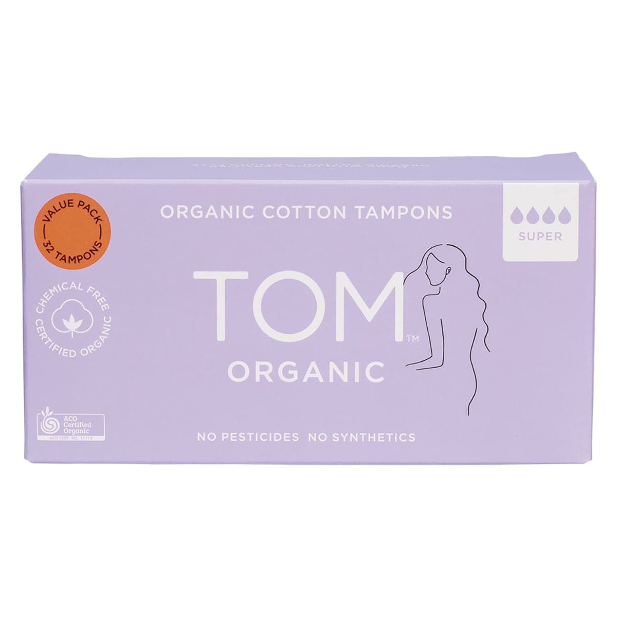 Tom Organic Cotton Tampons Super 32 Pack