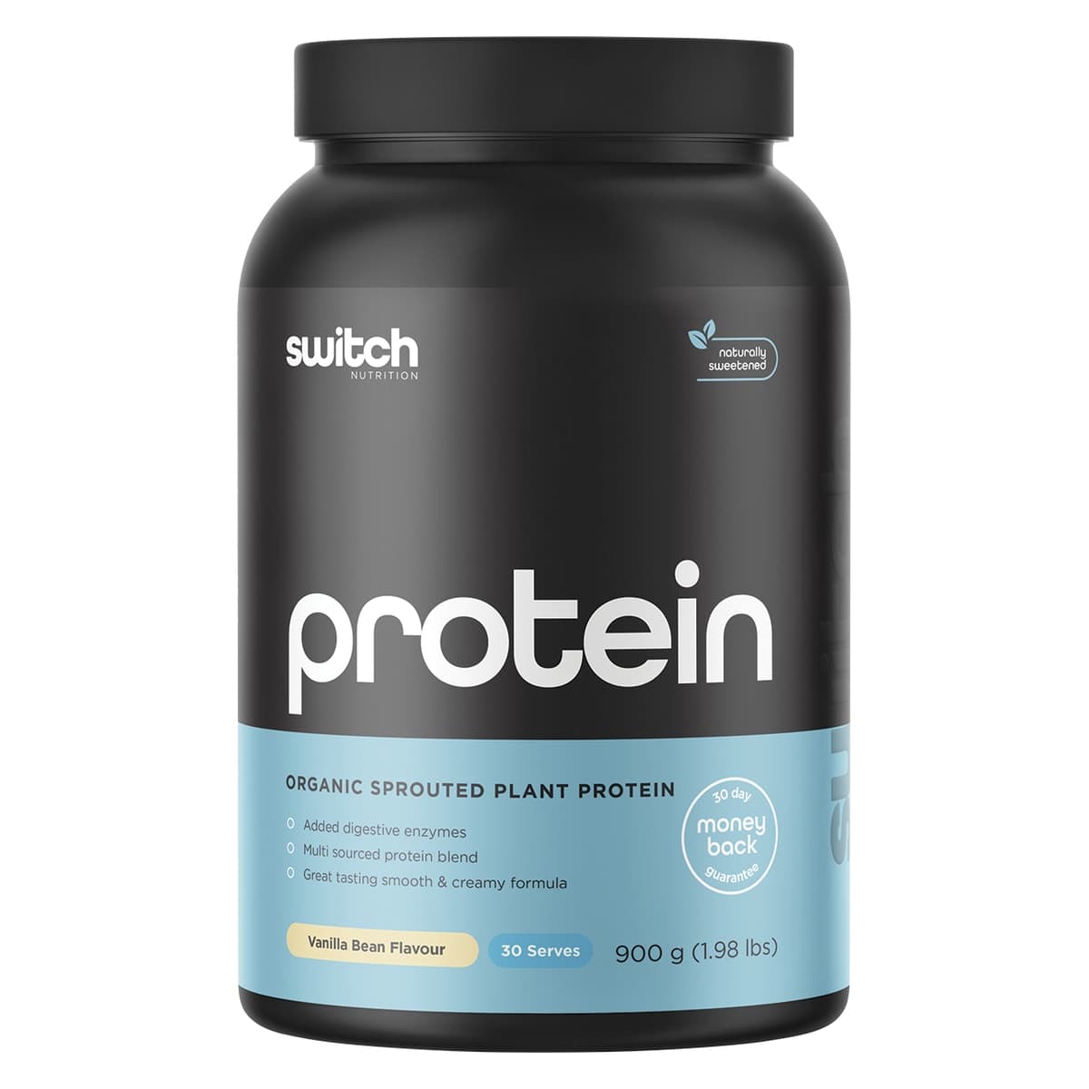 Switch Nutrition Organic Sprouted Plant Protein Vanilla Bean 900g