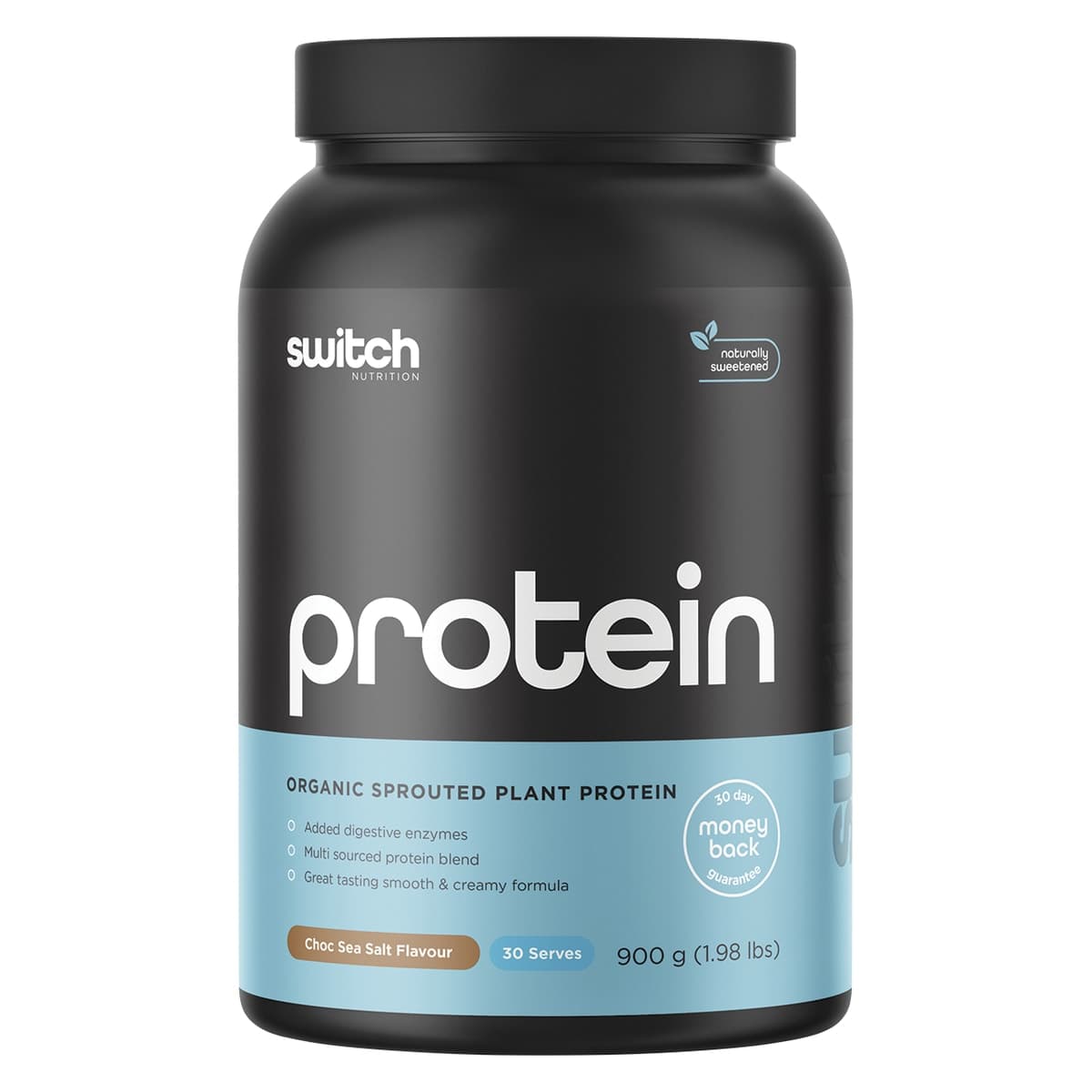 Switch Nutrition Organic Plant Protein Choc Sea Salt 900g