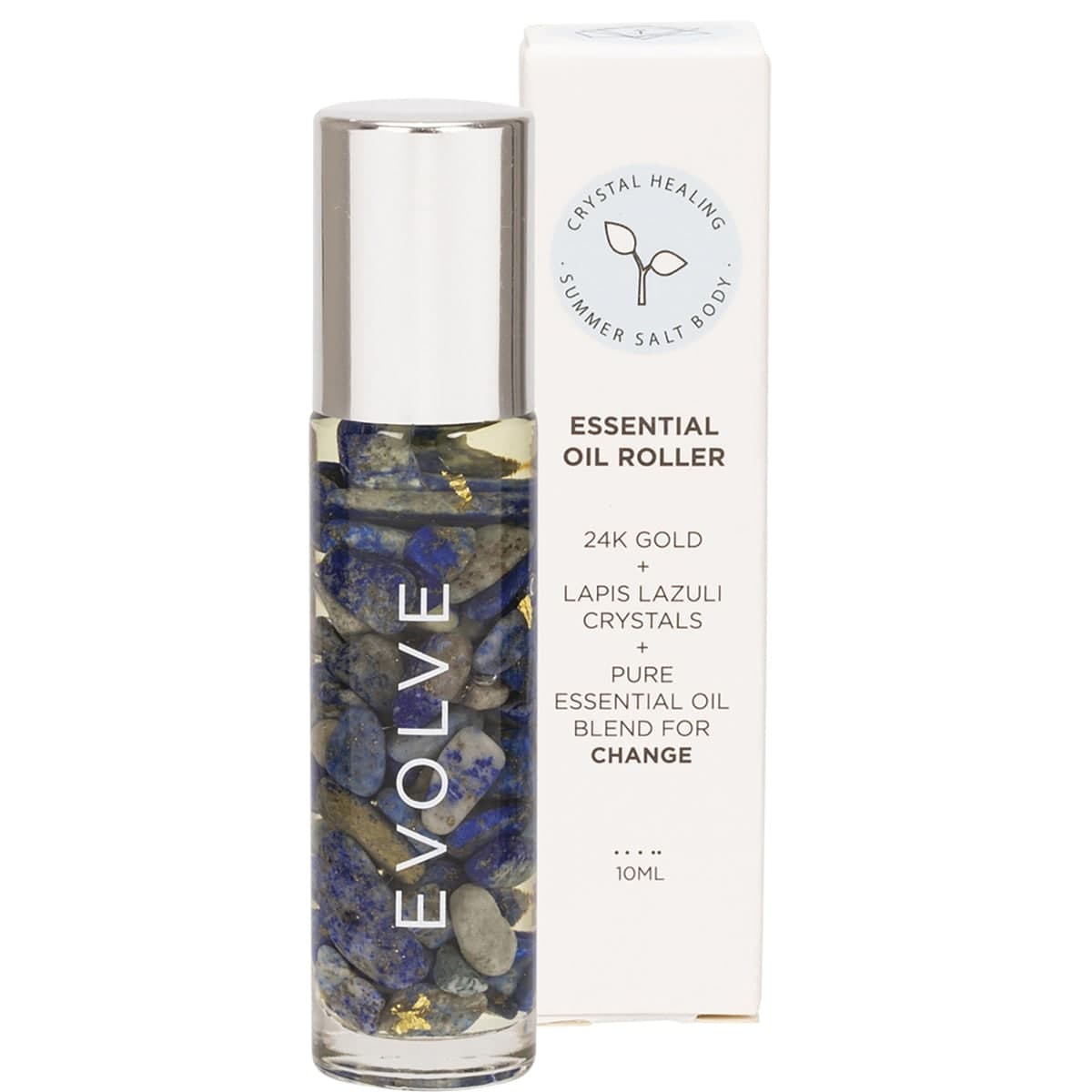 Summer Salt Body Evolve Essential Oil Roller Lapis Lazuli Crystals 10ml