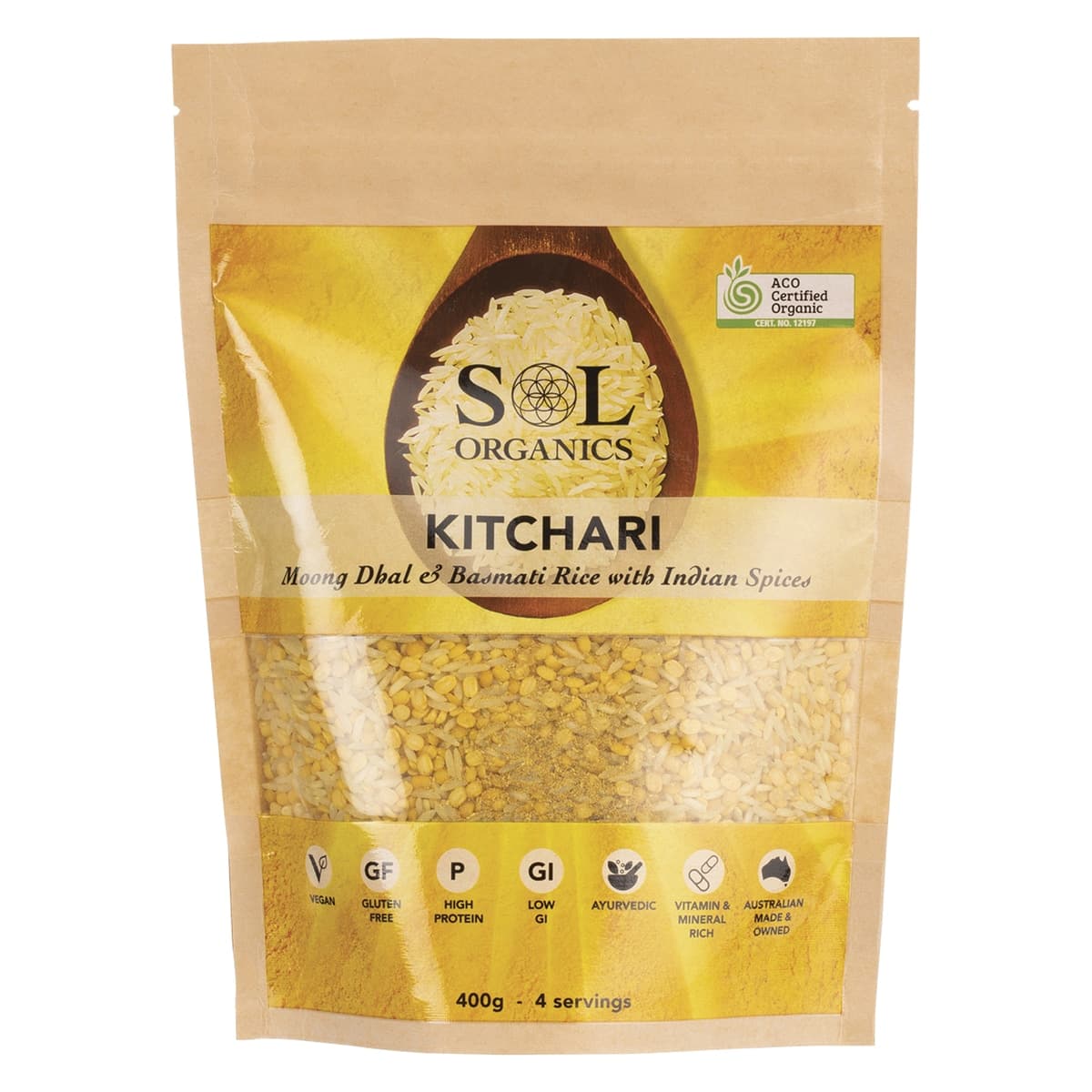 Sol Organics Moong Dhal & Basmati Rice 400g