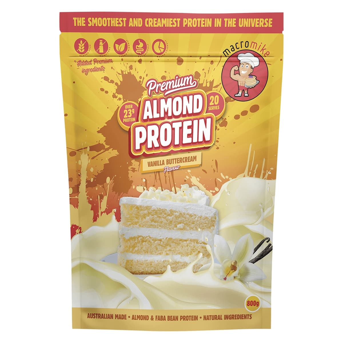 Macro Mike Premium Almond Protein Vanilla Buttercream 800g