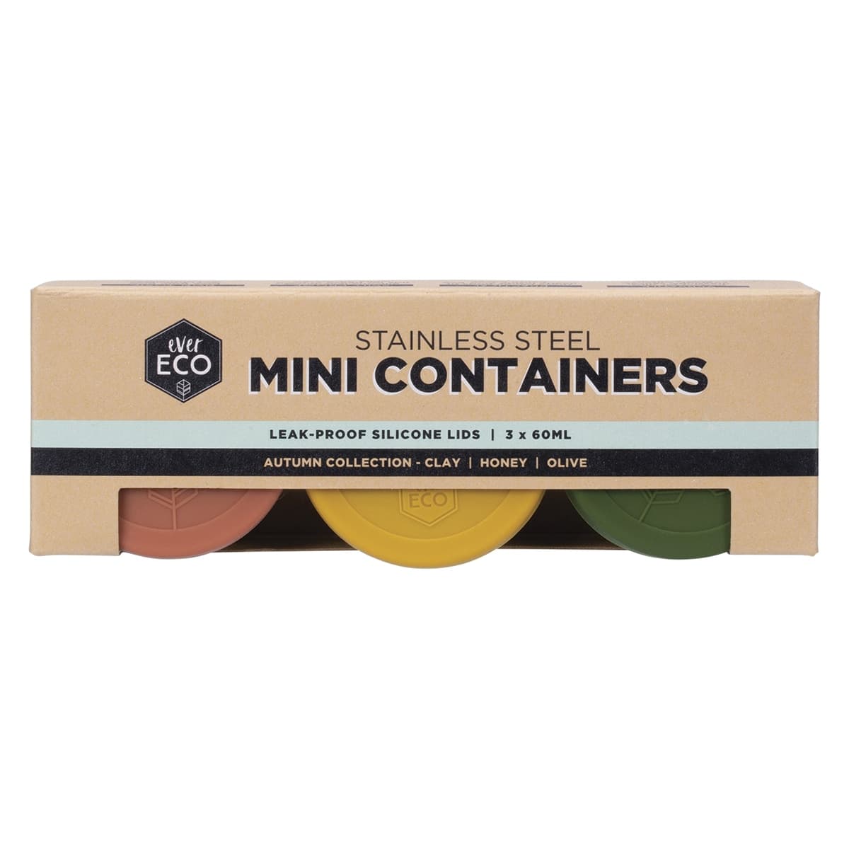 Ever Eco Stainless Steel Mini Containers Autumn Collection 3 Pack