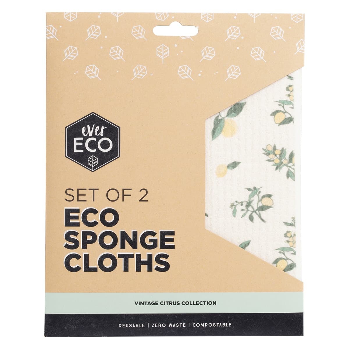 Ever Eco Eco Sponge Cloths Vintage Citrus Collection 2 Pack