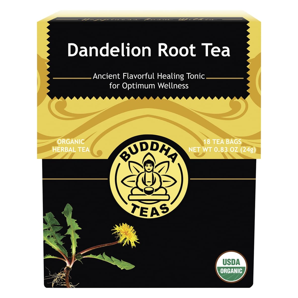 Buddha Teas Organic Dandelion Root Tea Bags 18 Pack