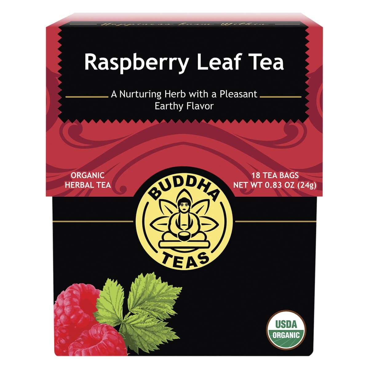 Buddha Teas Organic Herbal Raspberry Leaf Tea 18 Pack