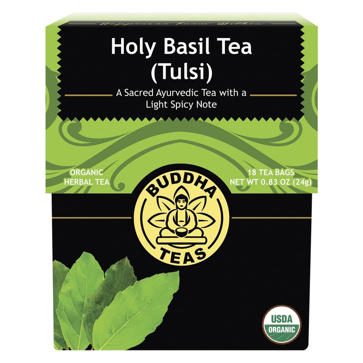 Buddha Teas Organic Holy Basil Tea Bags (Tulsi) 18 Pack
