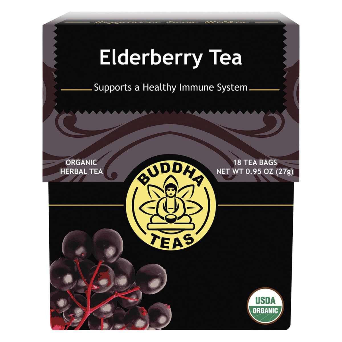 Buddha Teas Organic Herbal Elderberry Tea 18 Pack
