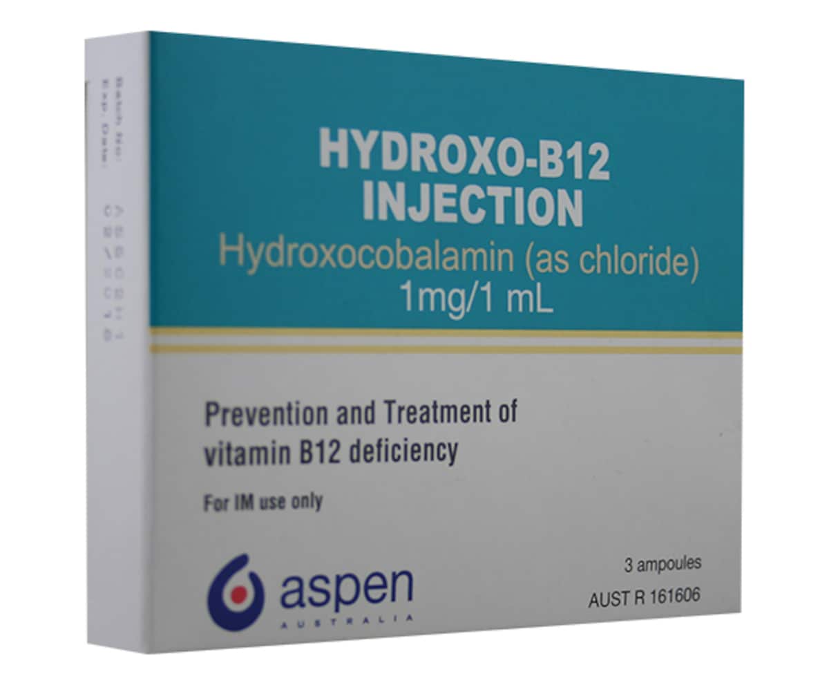 Hydroxo-B12 Hydroxocobalamin (1mg/ml) Injection 3 Ampoules