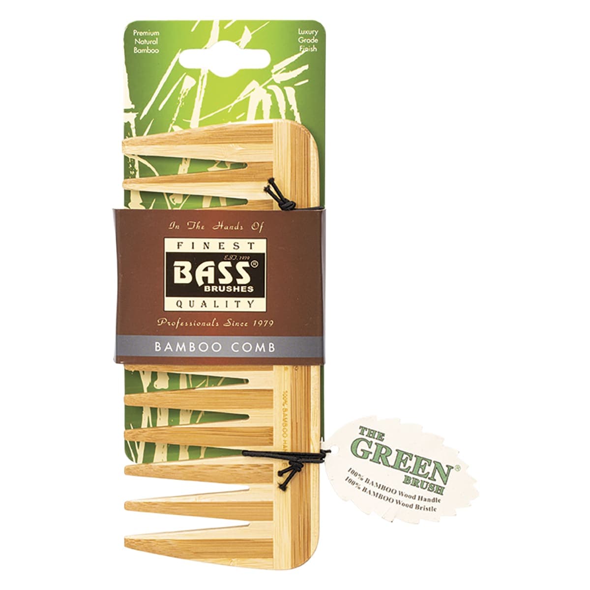 Bass Brushes Bamboo Comb Medium Wide Tooth