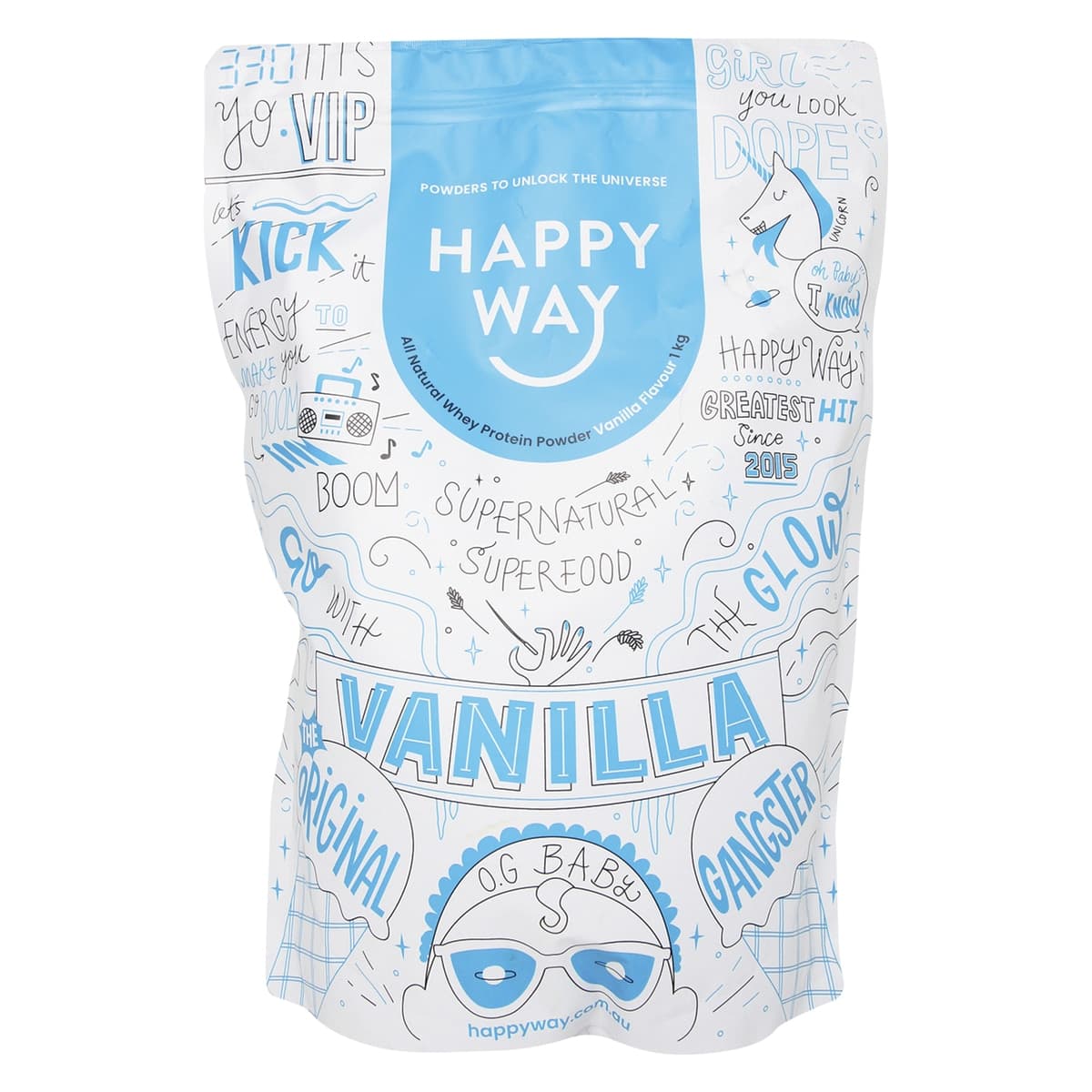 Happy Way Whey Protein Powder Vanilla 1kg
