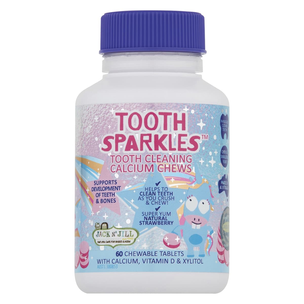 Jack n Jill Tooth Sparkles Tooth Cleaning Calcium Chews 60 Tablets